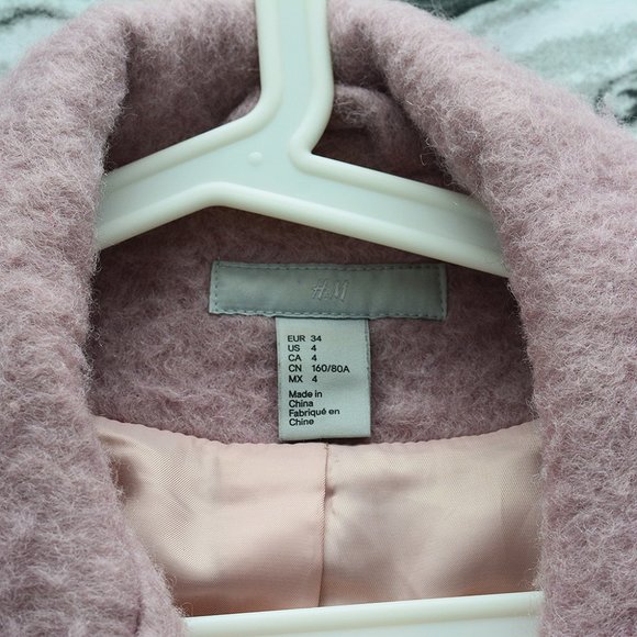 H&M Pink Wool Blend Coat - Picture 2 of 7